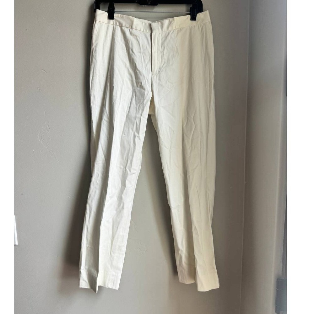 Lauren Ralph Lauren Cotton Slim Straight Trousers Old Money 6 Preppy Academia